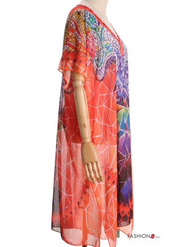 Vestido playero Diseño impreso con cuello en v - ph 3