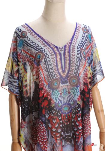 Vestido playero Diseño impreso con cuello en v - ph 4