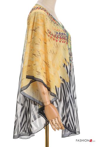 Vestido playero manga corta Diseño impreso con cuello en v - ph 3