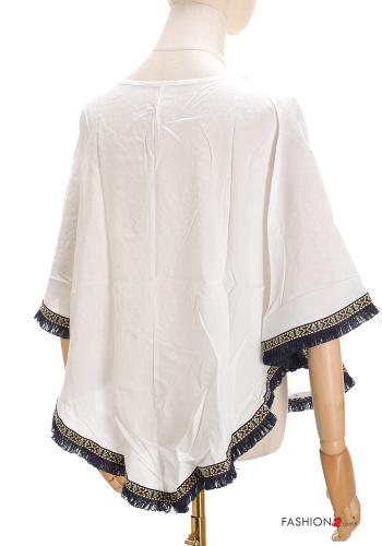 Vestido playero Patrón bordado con flecos - ph 2