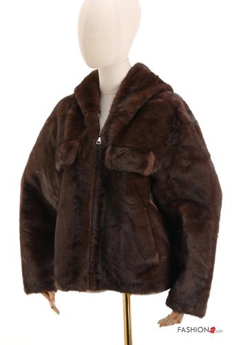 Mantel aus Kunstpelz