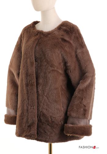Mantel aus Kunstpelz
