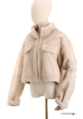 Mantel aus Kunstpelz