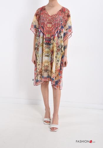 Vestido playero Diseño impreso con cuello en v