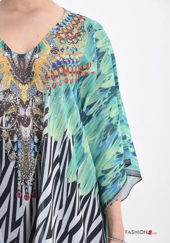 Vestido playero a rayas con cuello en v - ph 4