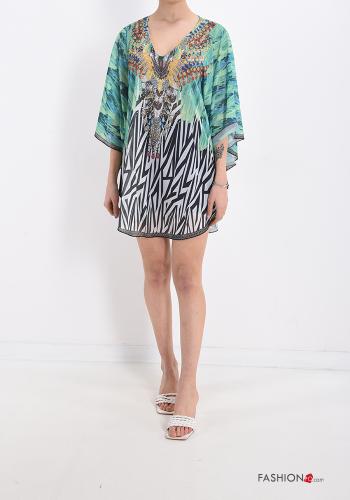 Vestido playero a rayas con cuello en v - ph 5