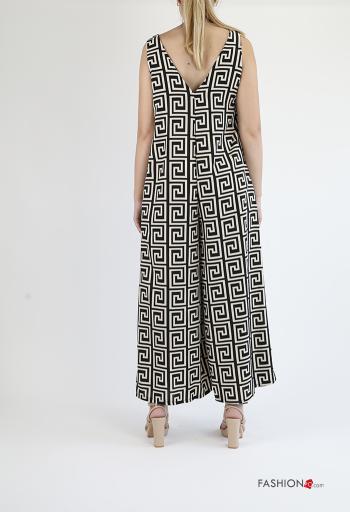 Jumpsuit wide leg senza maniche scollato sulla schiena scollo a V - ph 2