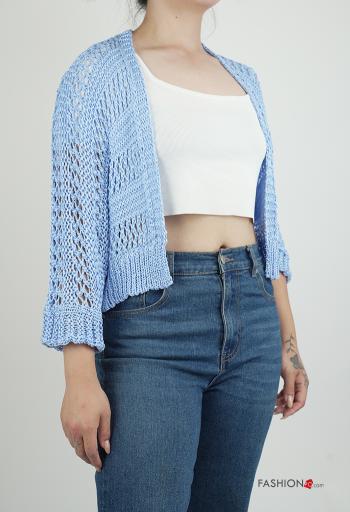 Besticktes Muster lange ärmel kurz häckeln Strickjacke