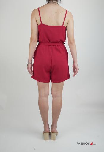 Jumpsuit senza maniche corto con cintura con tasche - ph 2