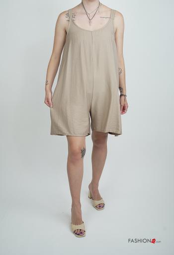Jumpsuit al ginocchio senza maniche scollato sulla schiena - ph 1