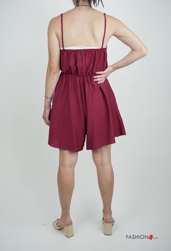 Jumpsuit senza maniche scollato sulla schiena scollo a V con elastico - ph 2