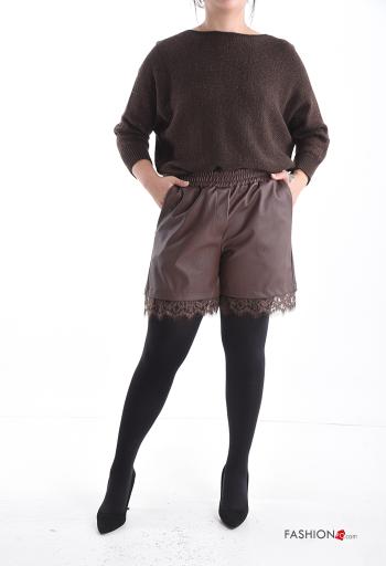 Camisola em Lã mista lurex gola redonda com laço manga três quartos - ph 5