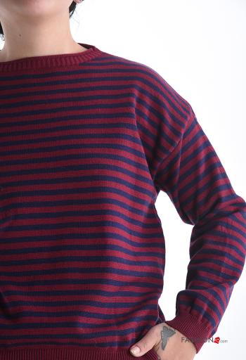 Camisola manga comprida gola redonda às riscas - ph 4