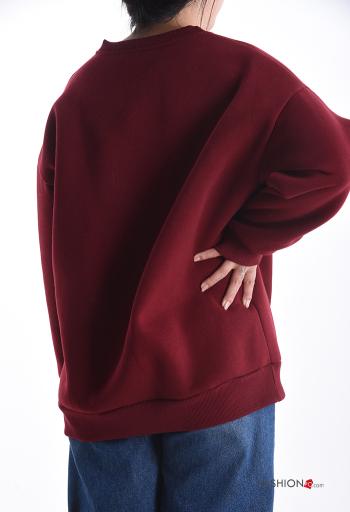 Sweatshirt em Algodão manga comprida gola redonda Padrão escrito - ph 2