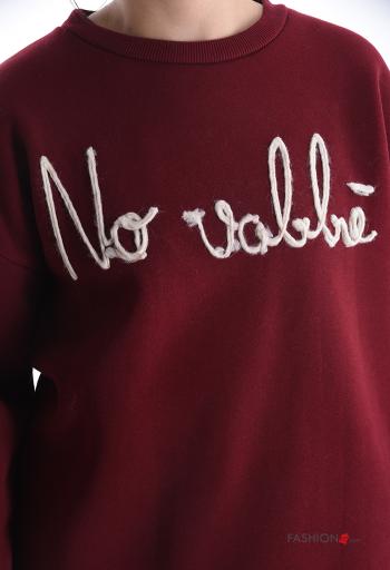 Sweatshirt em Algodão manga comprida gola redonda Padrão escrito - ph 4
