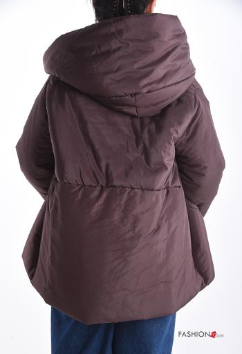 Casaco acolchoado em Algodão oversize manga comprida com bolsos com laço - ph 2