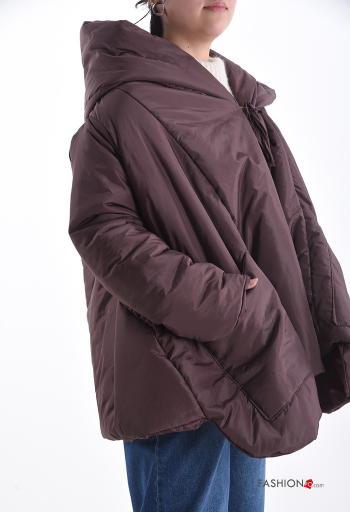 Casaco acolchoado em Algodão oversize manga comprida com bolsos com laço - ph 3