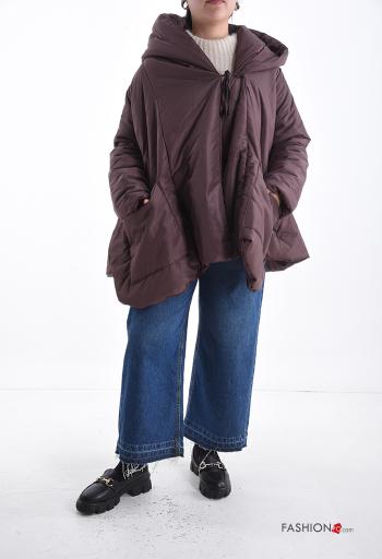 Casaco acolchoado em Algodão oversize manga comprida com bolsos com laço - ph 5