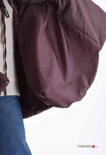 Casaco acolchoado em Algodão oversize manga comprida com bolsos com laço - ph 6