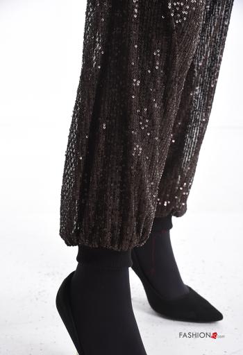 Calças com lantejoulas com elástico - ph 4