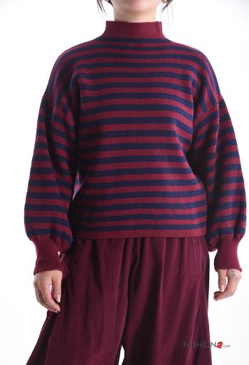 Camisola manga comprida às riscas com gola subida - ph 1