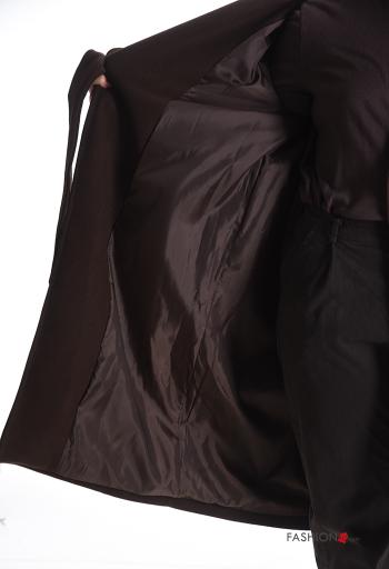 Casaco pelo sintético manga comprida com cinto com forro - ph 5