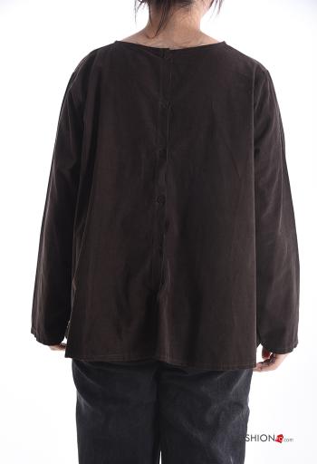 Camisola em Algodão manga comprida gola redonda com botões - ph 2