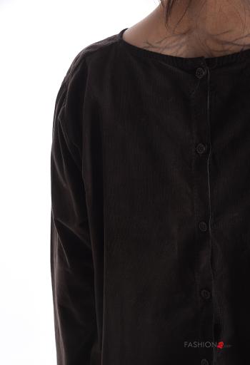 Camisola em Algodão manga comprida gola redonda com botões - ph 4