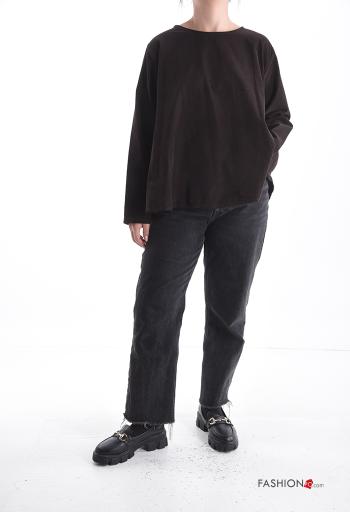 Camisola em Algodão manga comprida gola redonda com botões - ph 5