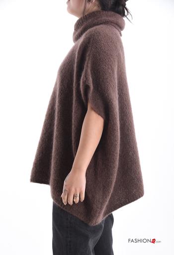 Camisola em Mohair oversize manga curta com gola subida - ph 3