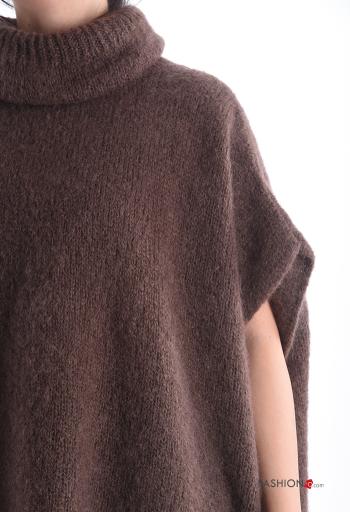 Camisola em Mohair oversize manga curta com gola subida - ph 4