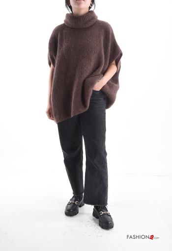 Camisola em Mohair oversize manga curta com gola subida - ph 5