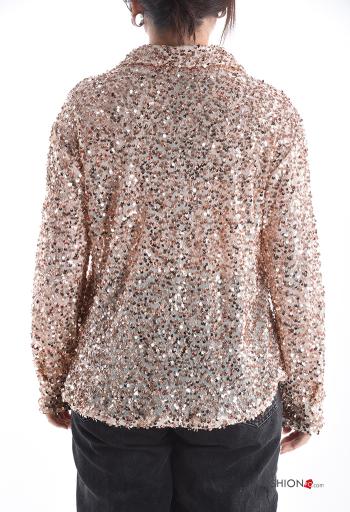 Camisa manga comprida com gola com lantejoulas com botões - ph 2