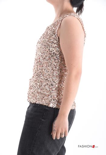 Top sem mangas gola redonda com lantejoulas - ph 3