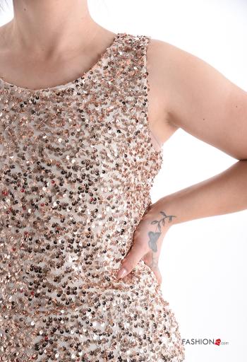 Top sem mangas gola redonda com lantejoulas - ph 4