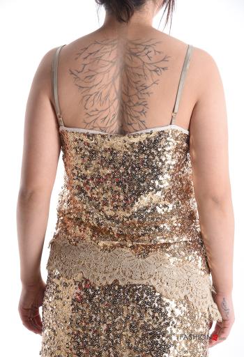 Top renda regulável sem mangas com lantejoulas - ph 2