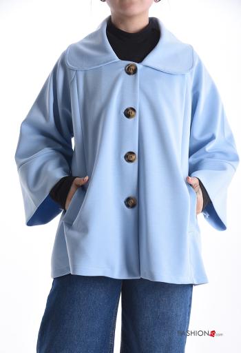 Giacca maniche lunghe con colletto senza fodera con bottoni con tasche