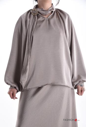 Blusa maniche lunghe con fibbia raso regolabile - ph 1