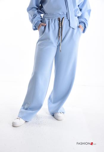 Calças de treino wide leg com bolsos com elástico - ph 1