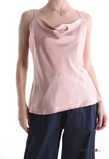 sleeveless backless satin Top