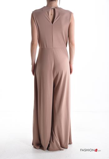 Jumpsuit maniche corte wide leg scollo a V scollo profondo - ph 2