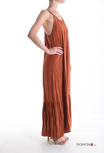 ärmellos rückenfrei Kleid mit Volants - ph 3