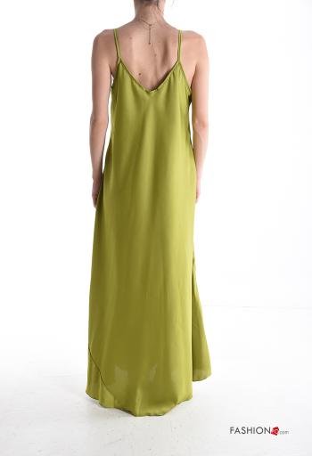 Satin lange ärmellos Kleid - ph 2