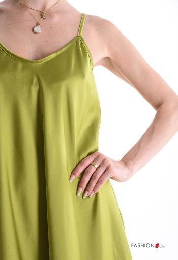 Satin lange ärmellos Kleid - ph 4