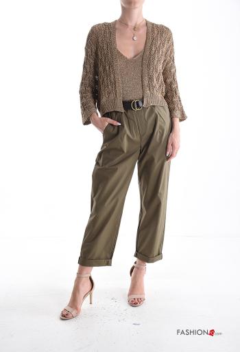 Besticktes Muster Lurex häckeln lange ärmel Strickjacke - ph 5