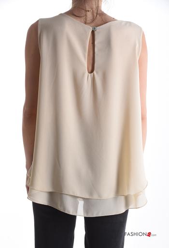 sleeveless crew neck chiffon Top with lining - ph 2