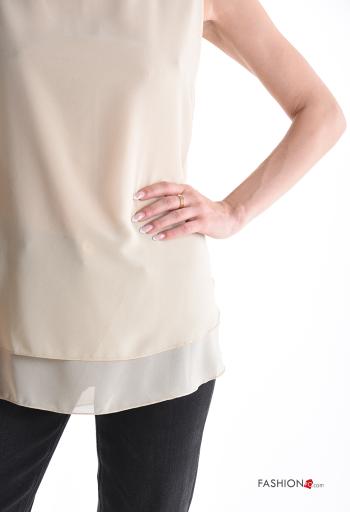 sleeveless crew neck chiffon Top with lining - ph 4