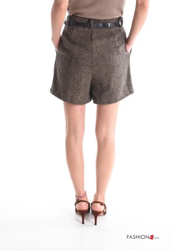 Shorts plissé avec poches avec élastique avec ceinture - ph 2