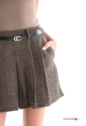 Shorts plissé avec poches avec élastique avec ceinture - ph 4