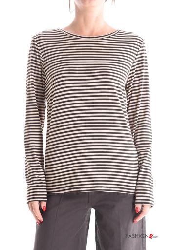 Maglietta a manica lunga girocollo Fantasia righe